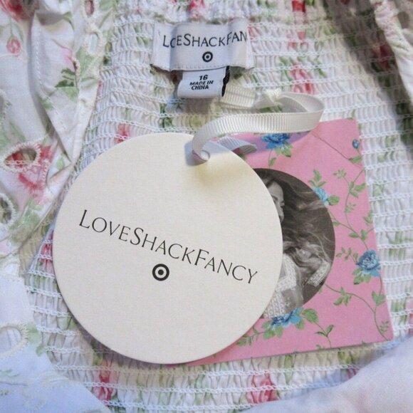 NWT LoveShackFancy x Target Clementine in White Floral Eyelet Midi Dress 16 - Picture 5 of 6